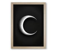Luminous Crescent Minimalist Framed Wall Art Print A3 (42×29.7cm) Oak, Wall Decor for Living Room, Bedroom, Office & Home, Ready to Hang, Art Gift