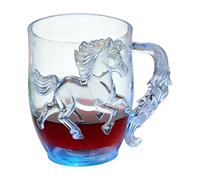Luminous Cups in the Dark - Battery Powered Color Changing LED Drinking Glasses - Horse Light Up Glasses for Party - for Home Office School Apartment Dorm Bar Cafe Parties No