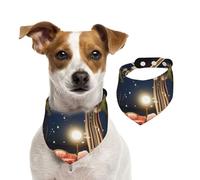 Luminous Dandelion Seeds Pet Scarf Dog Bandanas Spring Summer Soft Cotton Puppy Scarfs Adjustable Accessories for Small Medium Large Girl Boy Pup Small