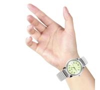 Luminous Digital Watch with Stainless Steel Band for Seniors | Silver Finish, Mineral Dial Window and Slip on Band, Indoor Evenings, 1 Watch