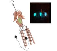 Luminous Dragonfly Butterfly Flower Fairy Wind Chimes, Creative Hanging Garden Glass Bell Glow in Dark Night Wind Chimes for Home(Green Flower Fairy)