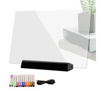 Luminous Drawing Board for Kids, Portable Erasable with RGB Illumination and 12 Colors Pen | Flat Reading Lamp | For Night and Dark, Home Office, Holiday
