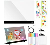 Luminous Drawing Board, Rechargeable Acrylic Message Board with 4 Writing Modes, Erasable LED Message Panel Includes Markers, for Boys and Girls Bedroom Home Work School