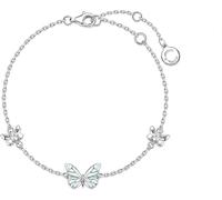 Luminous Dream Blue Butterfly Bracelet, 925 Sterling Silver, Adjustable, Hypoallergenic, Fade-Resistant, Glow in The Dark Charm, Gift for Women