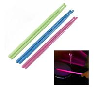 Luminous Drumsticks 1Pair 5A Glow in The Dark Drumsticks with Nylon Build for Extended Glow Time and Enhanced Stage Visibility for Drum Performances (Pink)