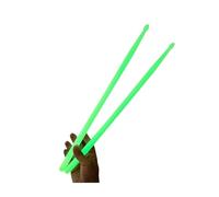 Luminous Drumsticks for Drum Set, Glow in the Dark Drumsticks, Fluorescent Drumsticks for Drummers, 40.6cm Plastic Drumsticks with Weight and Balance(Green)