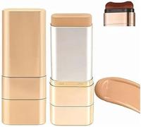 Luminous Dual-Ended Concealer Foundation Stick - Korean Foundation Stick, 2 in 1 Dual-Ended Long-Lasting Concealer Foundation Stick with Brush, Lightweight, Long-Lasting (Warm Skin)