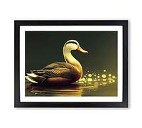 Luminous Duck H1022 Framed Print for Living Room Bedroom Home Office Décor, Wall Art Picture Ready to Hang, Black A4 Frame (34 x 25 cm)