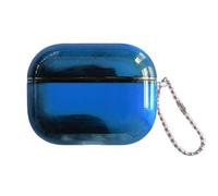 Luminous Effect Moving Quicksand Case Cover for AirPods 4,Noctilucent Glow in the Dark Flowing Glitter Sparkle Liquid Black Hard Bumper with Keychain