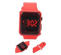 Luminous Electronic Watch Fashionable Stylish Digital Bracelet for Any Group Looking at Time at Night, Rubber Plastic Material (Red)