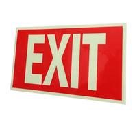 Luminous Emergency Exit Sign Sticker PVC Red 178x305mm | Self Adhesive Decal for Doors and Flat Surfaces, High Contrast Lettering, Blackout Visibility