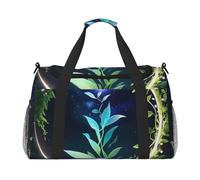 Luminous Essence Print Travel Duffel Bag for Men & Women, Foldable Travel Bags and Spacious Weekender Tote Bag for Storage Toiletry Luggage Personal Item, Black, L