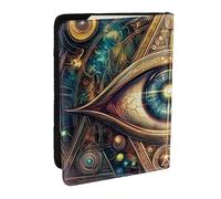 Luminous Eye Symbol Printed Passport Holder,Travel Pu Leather Passport Cover Case Organiser for Men Women,6.5 Inch
