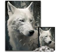 Luminous Eyes Wolf Artwork 1000Pieces Puzzle Gifts Impossible Jigsaw Puzzles for Adults Perfect for TeenagersCollectors Ideal Home DecorTravel Gift 1000 PCS(75x50cm)