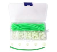 Luminous Fishing Beads, Plastic Glow Rig Beads with Luminous Silicone Tubes Glow Fishing Rigs Kit for Saltwater & Freshwater