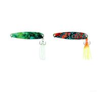 Luminous Fishing Lure 10.2cm Night Fishing Bait | Luminous coating, 12g metal body, squid skirt action, night fishing ready, low light attraction