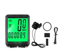 Luminous For Bike Speedometer with LED Backlight | Waterproof Cycling Odometer for Mountain Road Bikes | Large Display Shows For MPH/KMH | Auto Scan & Stopwatch | Black(Wired Green)
