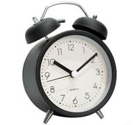 Luminous For Dial Metal Alarm Clock With Quiet Sweep Second Hand And Loud Mechanical Bell, For Ideal For Children And Students, Built-in Night Light For Darkness, Soft White Color Option(Matte Black)