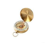 Luminous for Night Vision for compass 50g Copper Case Portable | Solid copper casing, polished gold finish, 360 rotating for dial, accurate readings, keychain attached