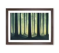 Luminous Forest Framed Print | A3 Walnut Framed Wall Art | Ready to Hang | Modern Landscape Picture | Living Room Bedroom Lounge Office