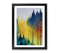 Luminous Forest Framed Print for Living Room Bedroom Home Office Décor, Wall Art Picture Ready to Hang, Black A2 Frame (62 x 45 cm)
