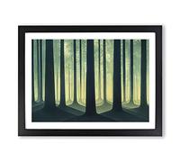Luminous Forest H1022 Framed Print for Living Room Bedroom Home Office Décor, Wall Art Picture Ready to Hang, Black A2 Frame (64 x 46 cm)