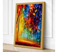 Luminous Forest Passage Canvas Wall Art Print 36x24 Inch