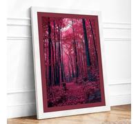 Luminous Forest Path Boho Framed Wall Art Print A3 (42×29.7cm) White, Wall Decor for Living Room, Bedroom, Office & Home, Ready to Hang, Art Gift