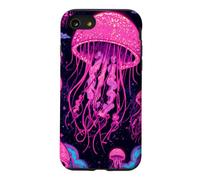 Luminous Galaxy Jellyfish Design, Cosmic Ocean Art, Nautical Case for iPhone SE (2020) / 7/8