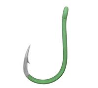 Luminous Green Fishing Hooks, 50 Pcs Barbed Sea with Hole and Swivel, Triangular Point Glow-in-Dark(9#)