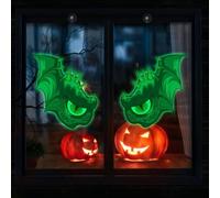 Luminous Halloween Eyes Pendant Double Sided Glow in Dark Hanging Ornament for Scary Party Effects and Outdoor Window Decorations (F)