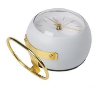 Luminous Hand Clock for Bedside and Desk Use, Silent Operation for Quiet Environments, Simple Style Enhances Any Decor (White)