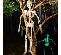 Luminous Hanging Skeleton 90cm, Flexible Joints, Glow in the Dark Outdoor Decor for Halloween, Terrorist Props, Haunted House Dressing, Room Escape with PVC Material (Assorted
