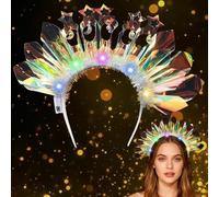 Luminous Headband, Women's LED Headband, Colourful, Luminous Headband Headbands, Festival Headpiece, Glitter, Carnival, Party, Crowns, Hair Accessories for Women, New Year, Carnival, Wedding Decor
