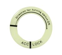 Luminous Ignition Switch Decoration Ring for Cars and Motorcycles Blue Fluorescent, Self Adhesive Design, Protects from Scratches and Dust (green light black characters)