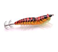 Luminous Imitation Wood Shrimp Squid Hook No. 2.5 No. 3. Soft-footed Sea Fishing Lua Fluorescent Bait(Black gold flower,116mm)