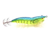 Luminous Imitation Wood Shrimp Squid Hook No. 2.5 No. 3. Soft-footed Sea Fishing Lua Fluorescent Bait(Blue,90mm)