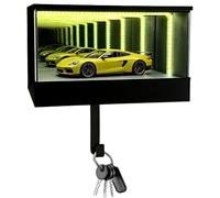 Luminous Infinity Garage Keyring Hanger, Car Key Hanger Wall Mount with LED, Garages Car Key Display with Mirror Depth Illusion, Car Fan Christmas Gifts for Men