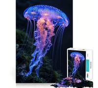 Luminous Jellyfish Grace 1000 Pieces Puzzles for Teenagers Reason Skill Creative Play Enjoyable Challenge Furniture Decor (38x52cm)