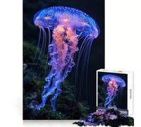 Luminous Jellyfish Grace Jigsaw Puzzle 1000 Pieces Recall Boost Smooth Connection Real Challenge Birthday Idea (38x26cm)