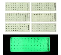 Luminous Keyboard Stickers, Black Lettering Fluorescent Replacement Stickers For Computer Notebook Desktop Keyboards (English)