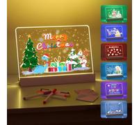 Luminous LED Drawing Board for Children, 30x20 cm 7-Colors Glow Light Up Drawing Board Kids LED Drawing Lamp for Kids with Pens and Stand, Light up Dry Erase Writing Message Board Memo Doodle