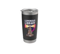Luminous Library Lover Stack Humor Book Club Fan Art Lightho Stainless Steel Insulated Tumbler