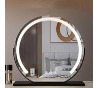 Luminous Makeup Mirror with LED Lights 3 Modes 360° Adjustable Touch Control HD Vanity Mirror 42x38cm 52x48cm 62x58cm - Black Color Options Available