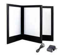 Luminous Menu Covers Rechargeable LED Light Menu Book Automatic Induction, PU Leather Display Book Black Foldable Backlit Illuminated Menu Holder for Cafes, Pubs, Clubs Page 3 A5