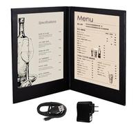 Luminous Menu Covers Rechargeable LED Light Menu Book Automatic Induction, PU Leather Display Book Black Foldable Backlit Illuminated Menu Holder for Cafes, Pubs, Clubs Page 2 A5