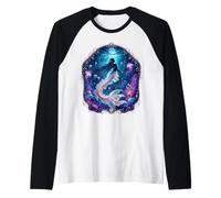 Luminous Mermaid Ocean Moon Jellyfish Fantasy Art Raglan Baseball Tee