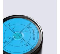 Luminous Metal Large Spirit Bubble Level 60mm Diameter, Degrees, Circular, Surface Level - Metal Housing, Bulls Eye Bullseye Vial Round, Blue/Silver