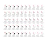 Luminous Mini, Tiny Rabbits Figures, 50 Pieces Resin Rabb It Miniature Figurines | Glow in the Dark Ni Bunnies Set | Ti Ny Rab Bits Figu Res for Fairy Garden Landscape Ornament