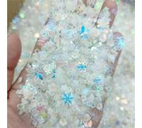 Luminous Nail Neon Glitter Sequin Mixed Star Heart Flower Gillter Sequin Fluorescent Flake Glow in The Nail Art Manicure Decor-Glow white-10g